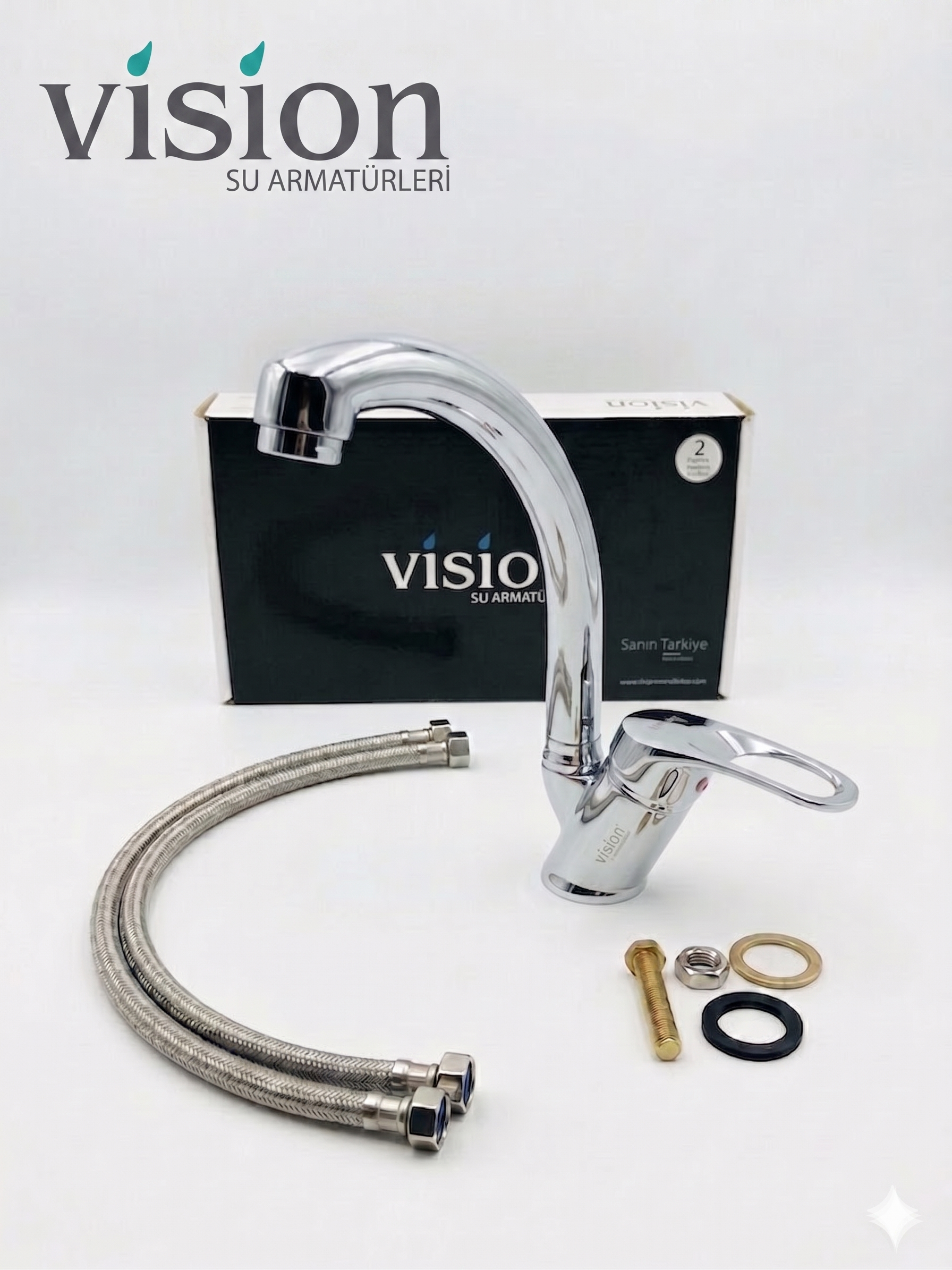 VİSİON 40 LIK MİX KUĞU LAVABO BATARYA (PİRİNÇ)